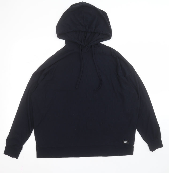 USA Pro Womens Blue  Polyester Pullover Hoodie Size 12