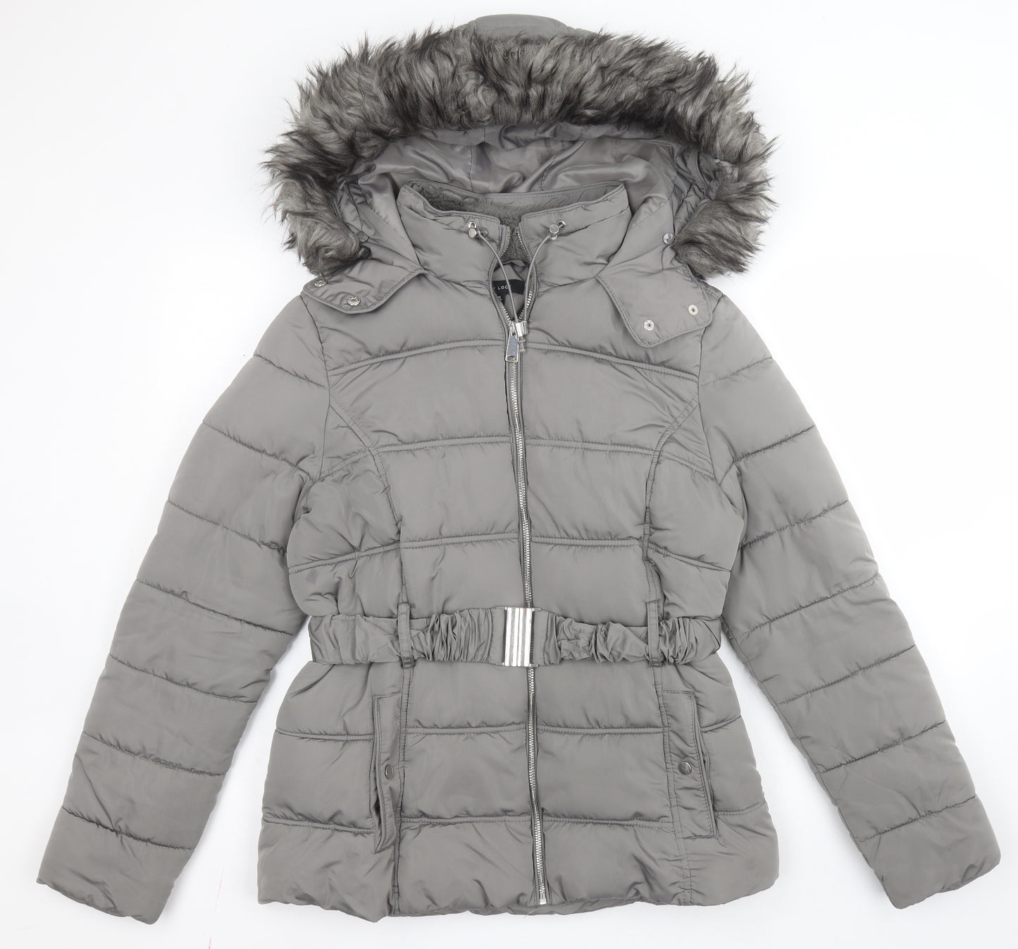 New Look Womens Silver   Puffer Jacket Coat   Zip
