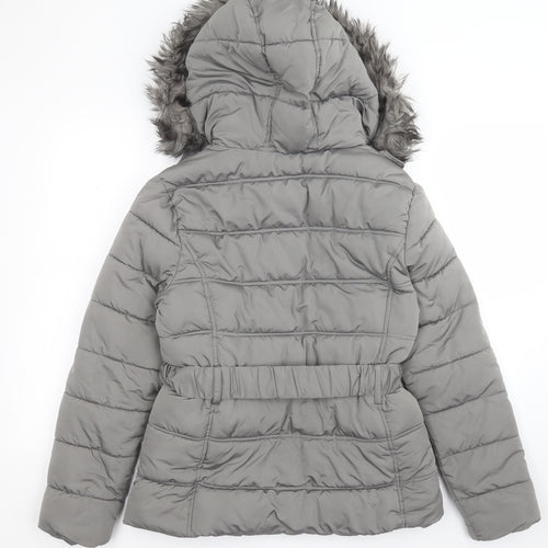 New Look Womens Silver   Puffer Jacket Coat   Zip