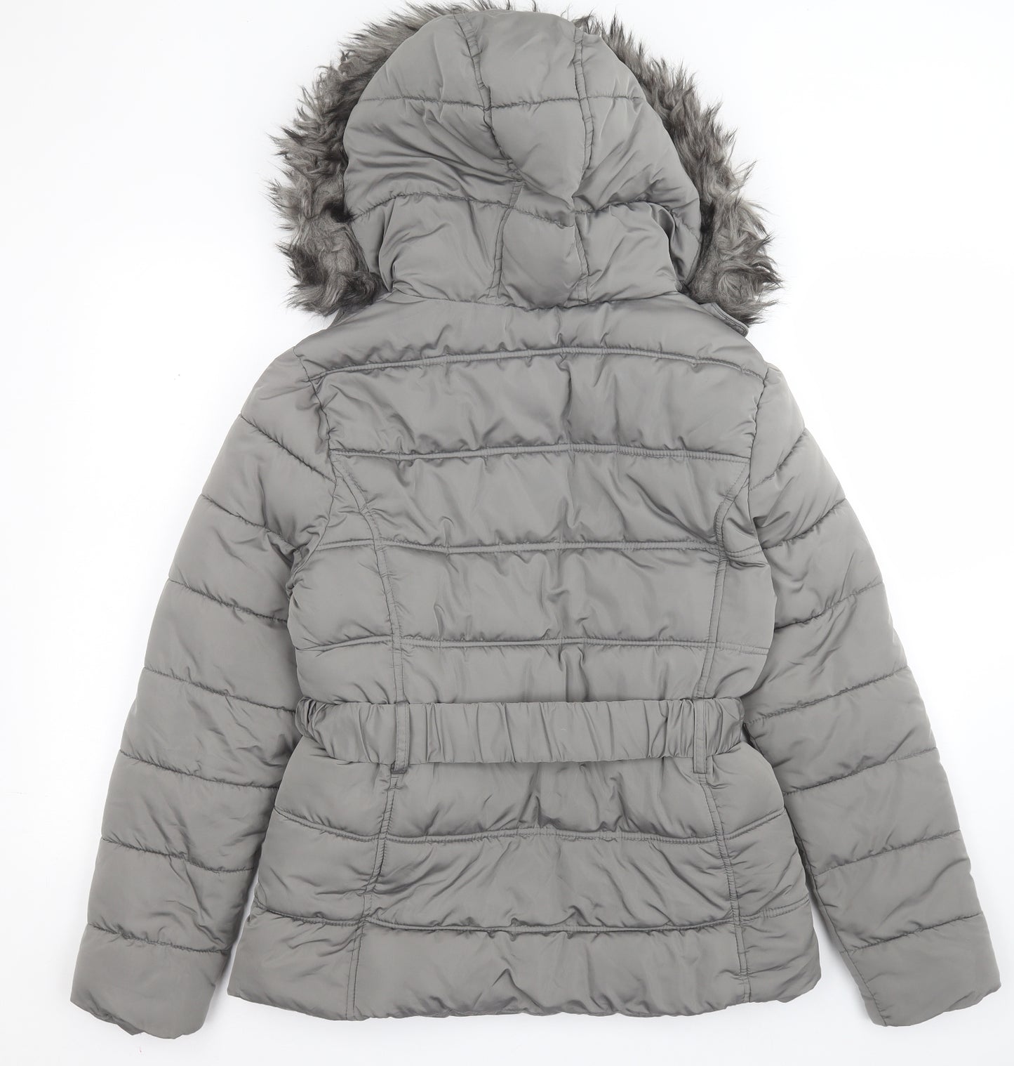 New Look Womens Silver   Puffer Jacket Coat   Zip