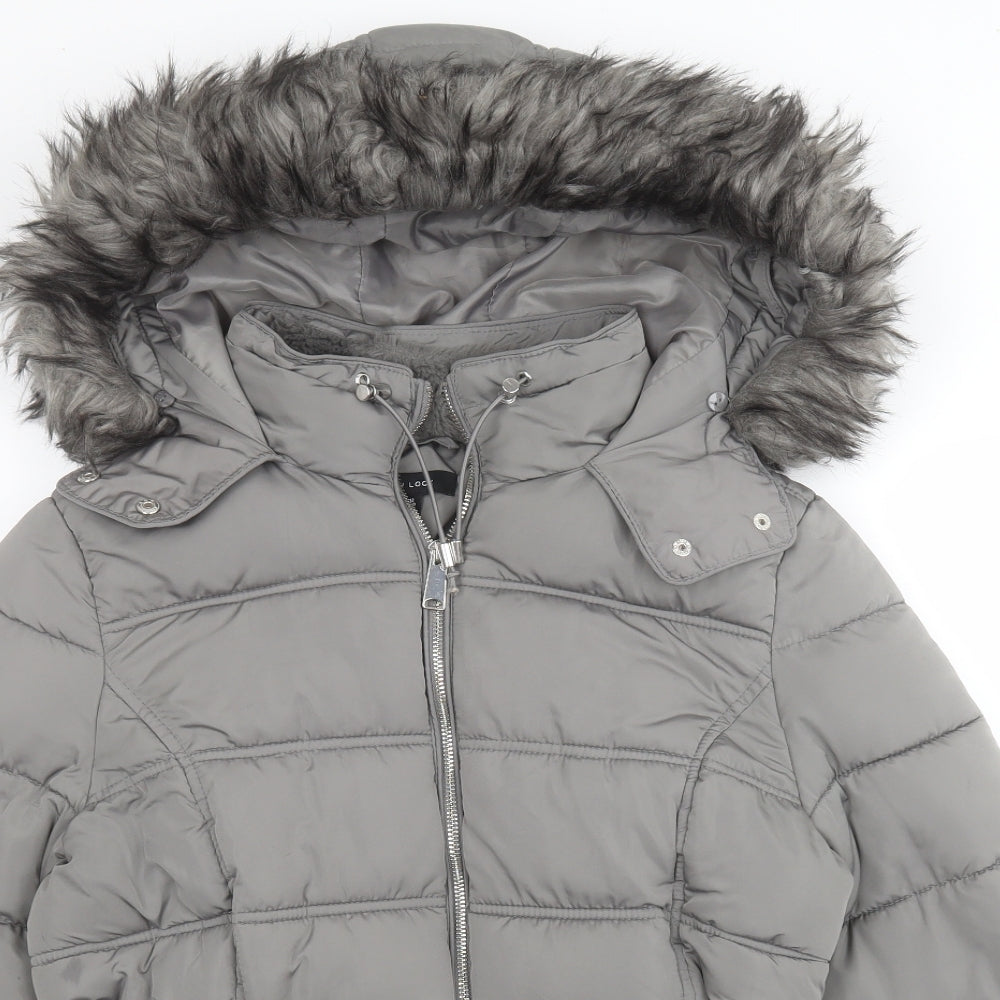 New Look Womens Silver   Puffer Jacket Coat   Zip