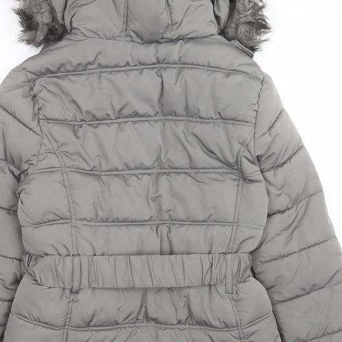 New Look Womens Silver   Puffer Jacket Coat   Zip