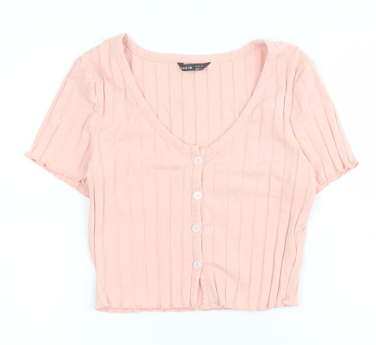 SheIn Womens Pink  100% Cotton Basic T-Shirt Size XS Round Neck