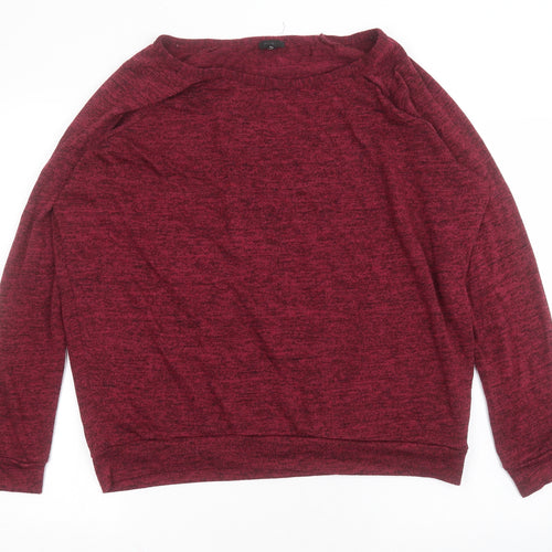 River Island Womens Pink Round Neck  Polyester Pullover Jumper Size 16