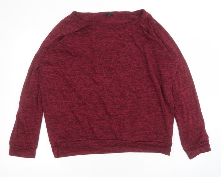 River Island Womens Pink Round Neck  Polyester Pullover Jumper Size 16