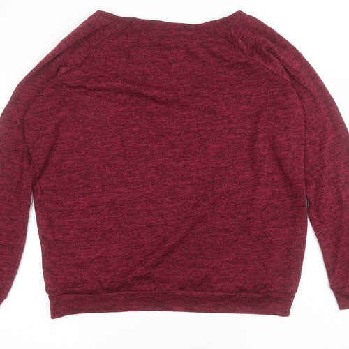 River Island Womens Pink Round Neck  Polyester Pullover Jumper Size 16