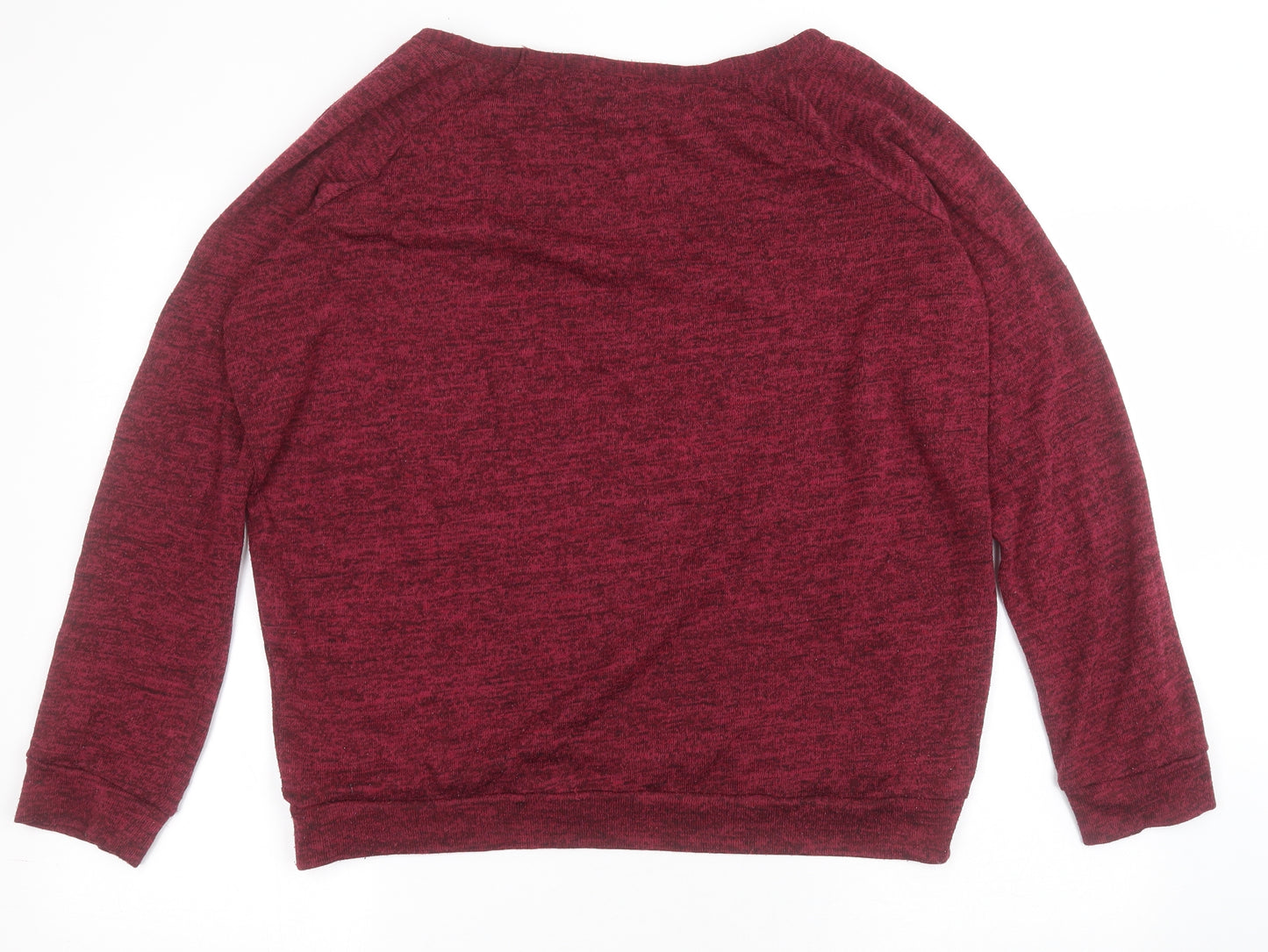 River Island Womens Pink Round Neck  Polyester Pullover Jumper Size 16