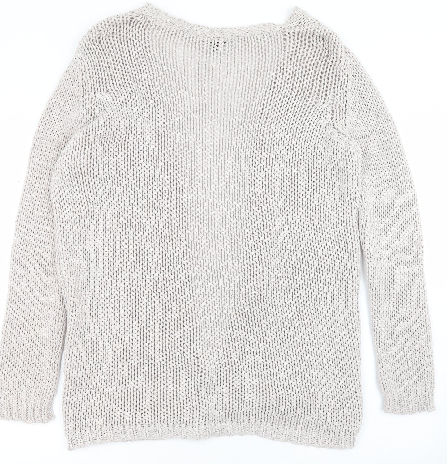 River Island Womens Grey Round Neck  Cotton Cardigan Jumper Size M