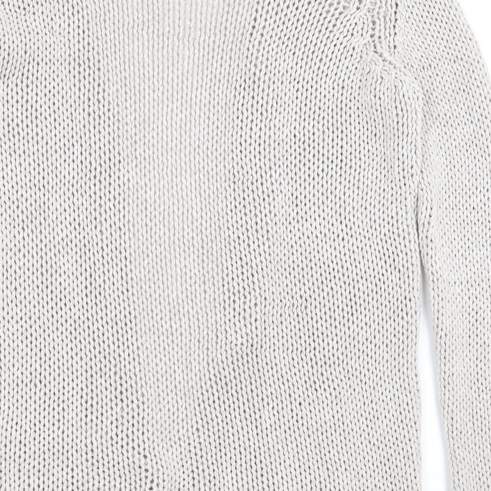 River Island Womens Grey Round Neck  Cotton Cardigan Jumper Size M