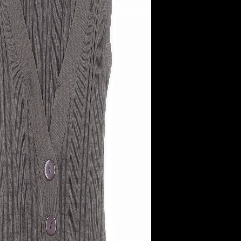 Atmosphere Womens Grey V-Neck  Acrylic Cardigan Jumper Size 14