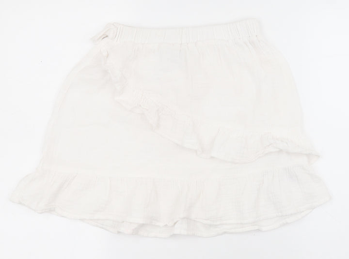 Primark Girls White  Cotton A-Line Skirt Size 11-12 Years  Regular