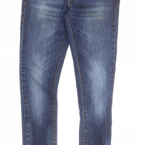 Very Womens Blue  Cotton Skinny Jeans Size S L30 in Regular Zip