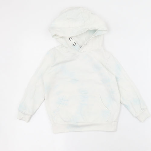 TU Girls White  Cotton Pullover Hoodie Size 3 Years   - Tie-dye