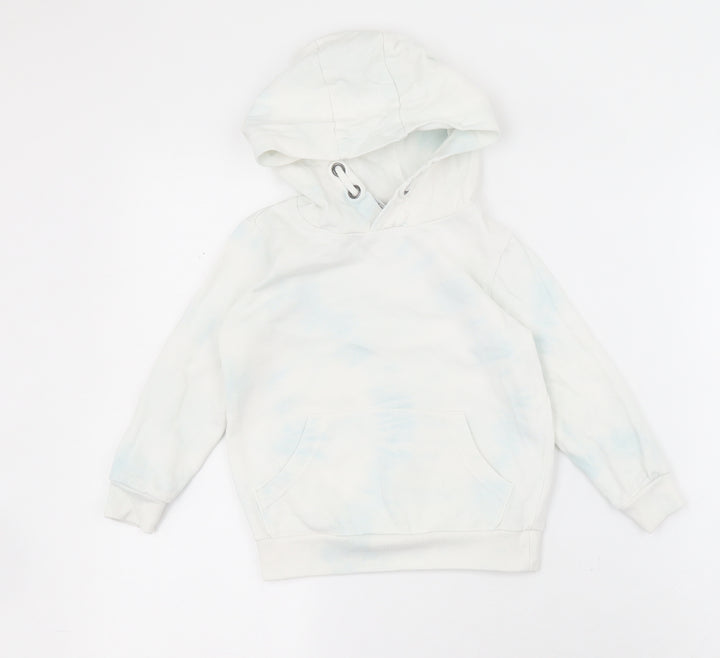 TU Girls White Cotton Pullover Hoodie Size 3 Years - Tie-dye