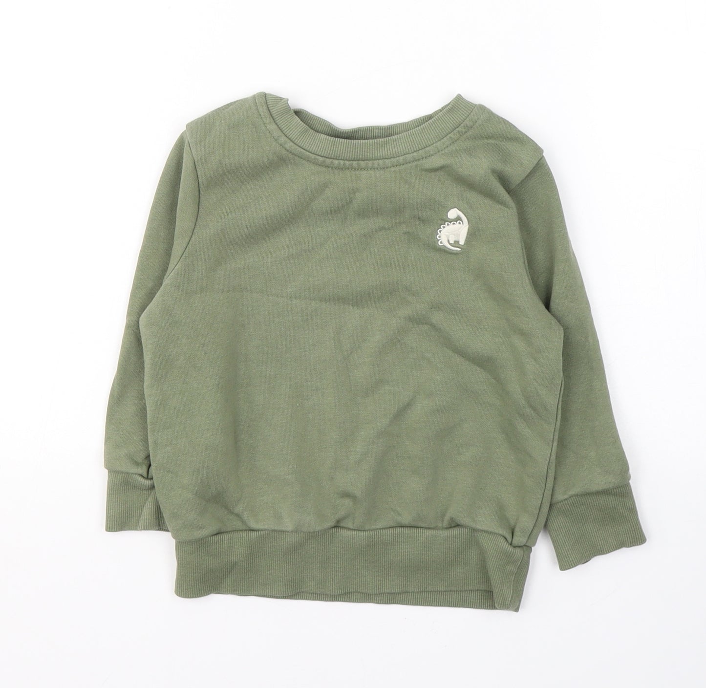 George Boys Green  Cotton Pullover Casual Size 12-18 Months Round Neck Button