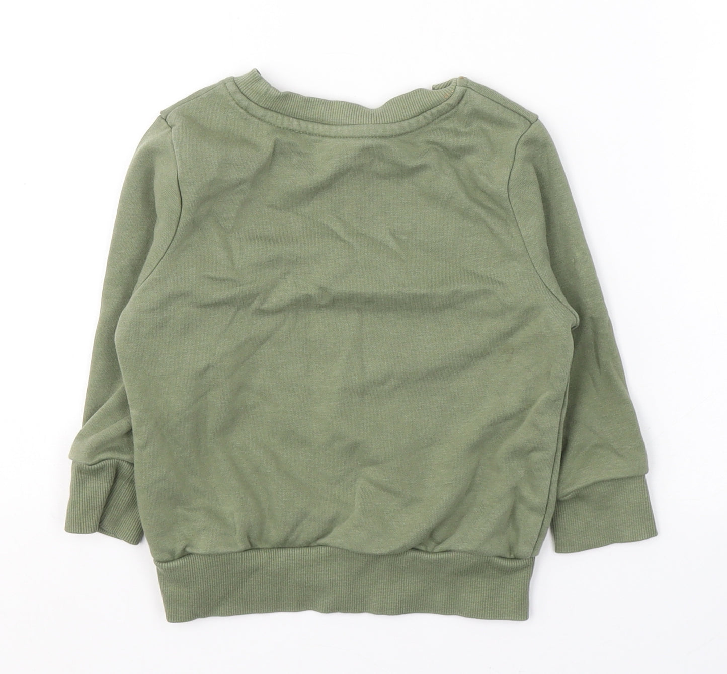 George Boys Green  Cotton Pullover Casual Size 12-18 Months Round Neck Button