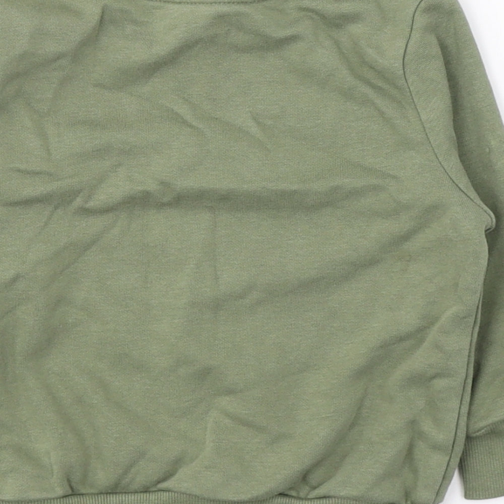 George Boys Green  Cotton Pullover Casual Size 12-18 Months Round Neck Button