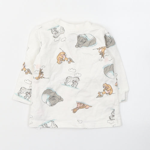 Disney Baby Baby White  Cotton Pullover Casual Size 0-3 Months Round Neck Button - Dumbo