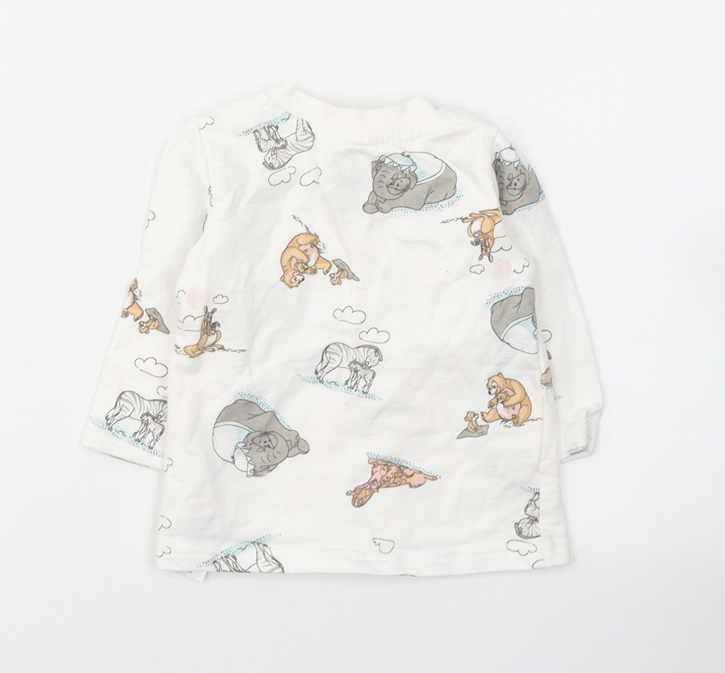 Disney Baby Baby White  Cotton Pullover Casual Size 0-3 Months Round Neck Button - Dumbo