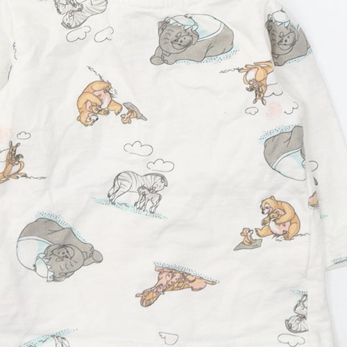 Disney Baby Baby White  Cotton Pullover Casual Size 0-3 Months Round Neck Button - Dumbo