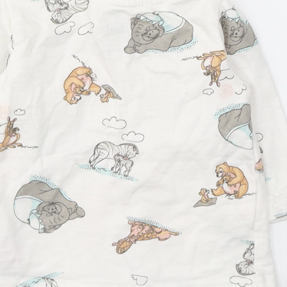 Disney Baby Baby White  Cotton Pullover Casual Size 0-3 Months Round Neck Button - Dumbo