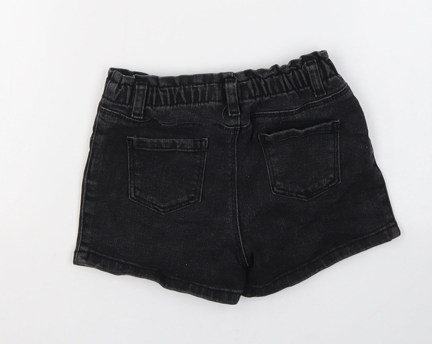 Primark Girls Black  Cotton Cropped Jeans Size 18-24 Months  Button