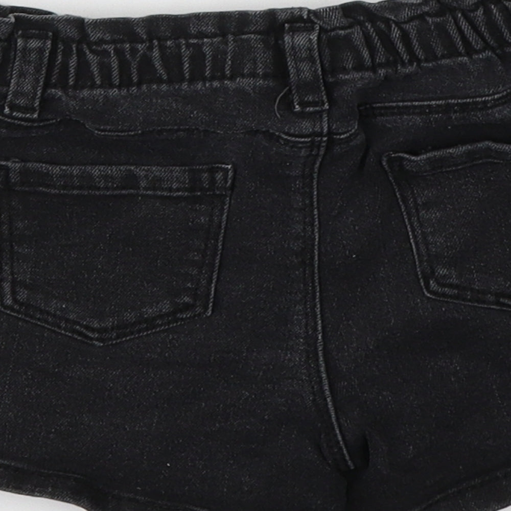 Primark Girls Black  Cotton Cropped Jeans Size 18-24 Months  Button