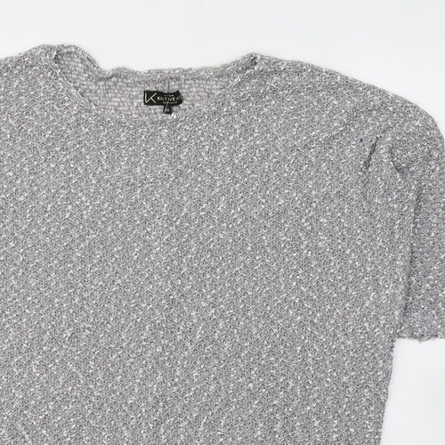 New Look Womens Grey Round Neck  Polyester Pullover Jumper Size 10