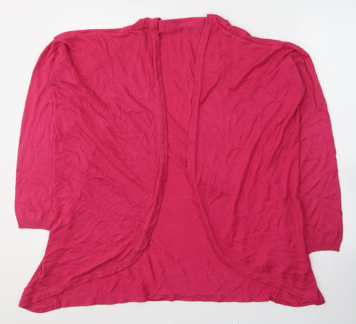 AJC Womens Pink V-Neck Cotton Cardigan Jumper Size 10