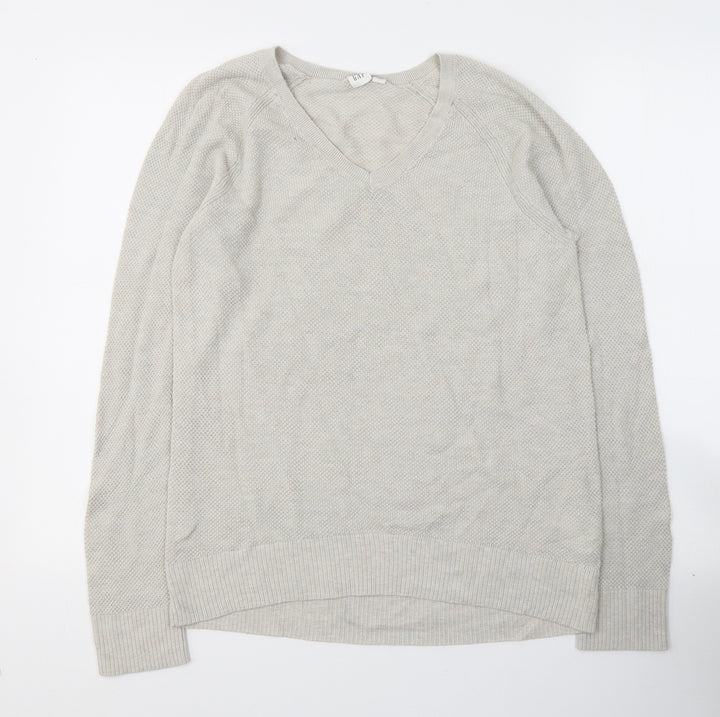 Gap Mens Beige Round Neck  Cotton Pullover Jumper Size M