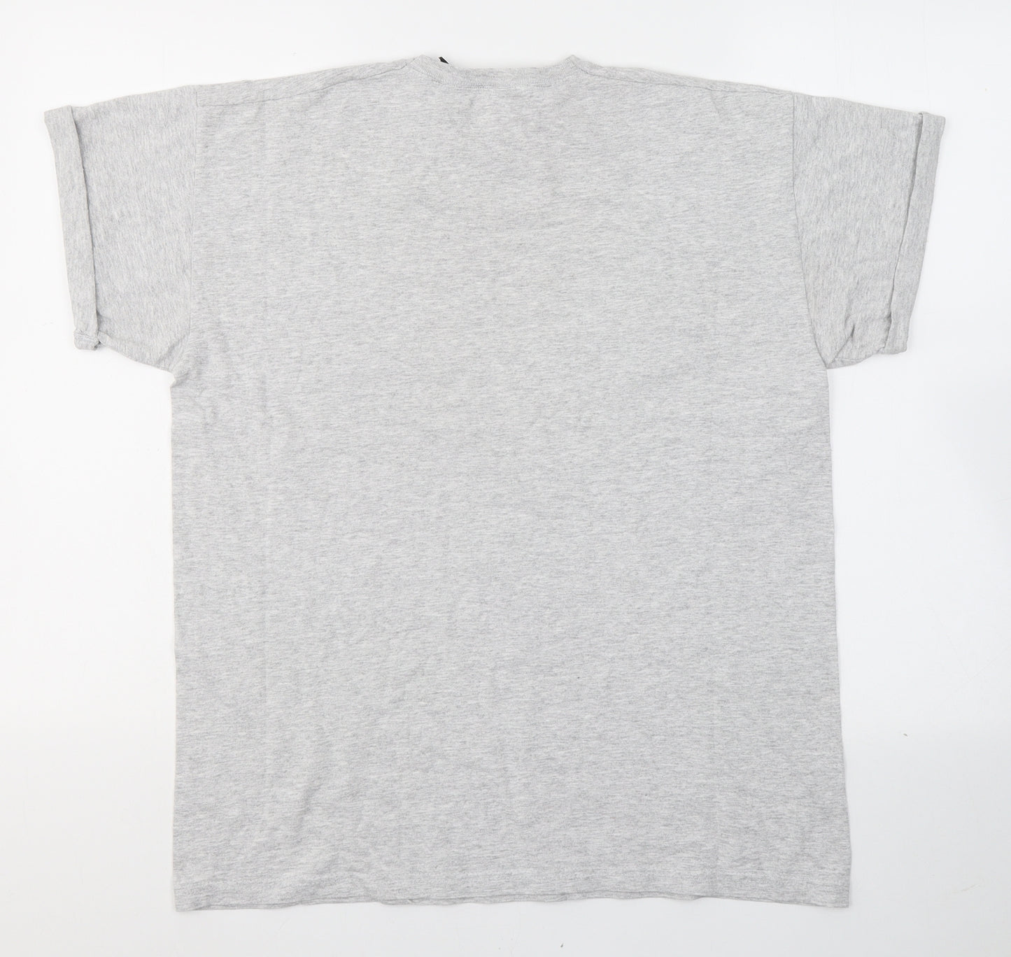 Topshop Womens Grey  Cotton Basic T-Shirt Size 12 Round Neck