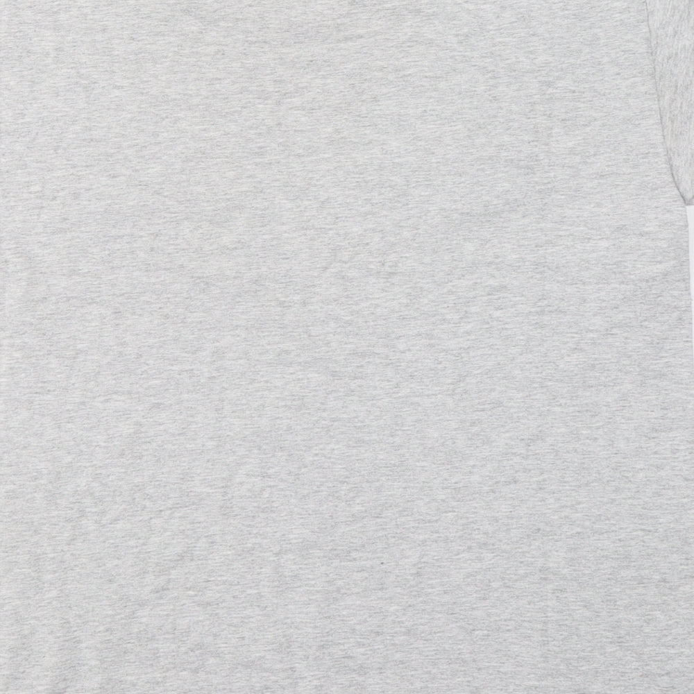 Topshop Womens Grey  Cotton Basic T-Shirt Size 12 Round Neck