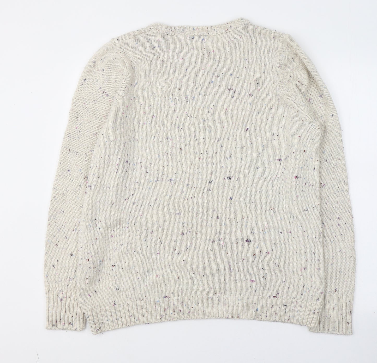 Debenhams Womens Ivory Round Neck  Acrylic Pullover Jumper Size 18