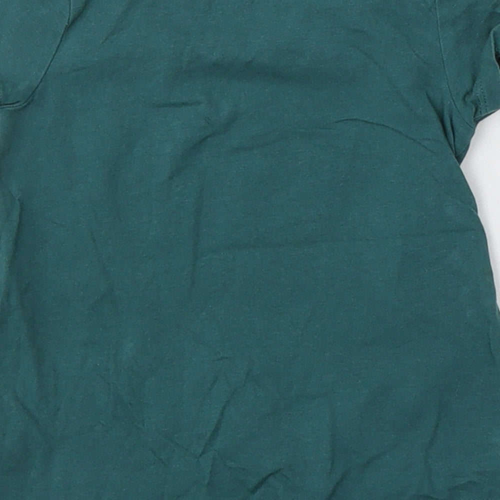 George Boys Green  Cotton Basic T-Shirt Size 9-12 Months Round Neck Pullover - Crocodile