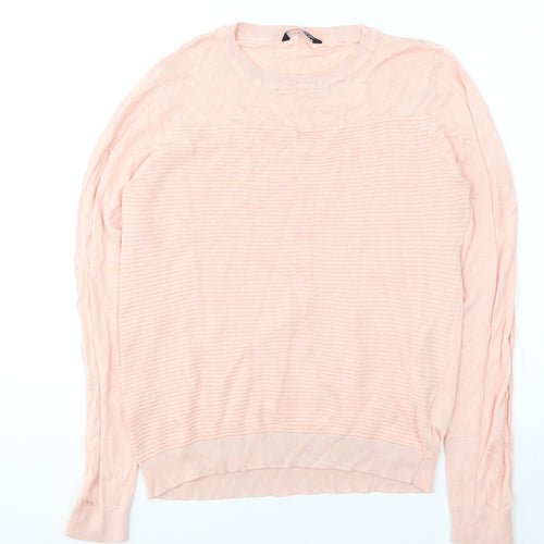 Select Womens Pink  Viscose Jersey Blouse Size M Round Neck