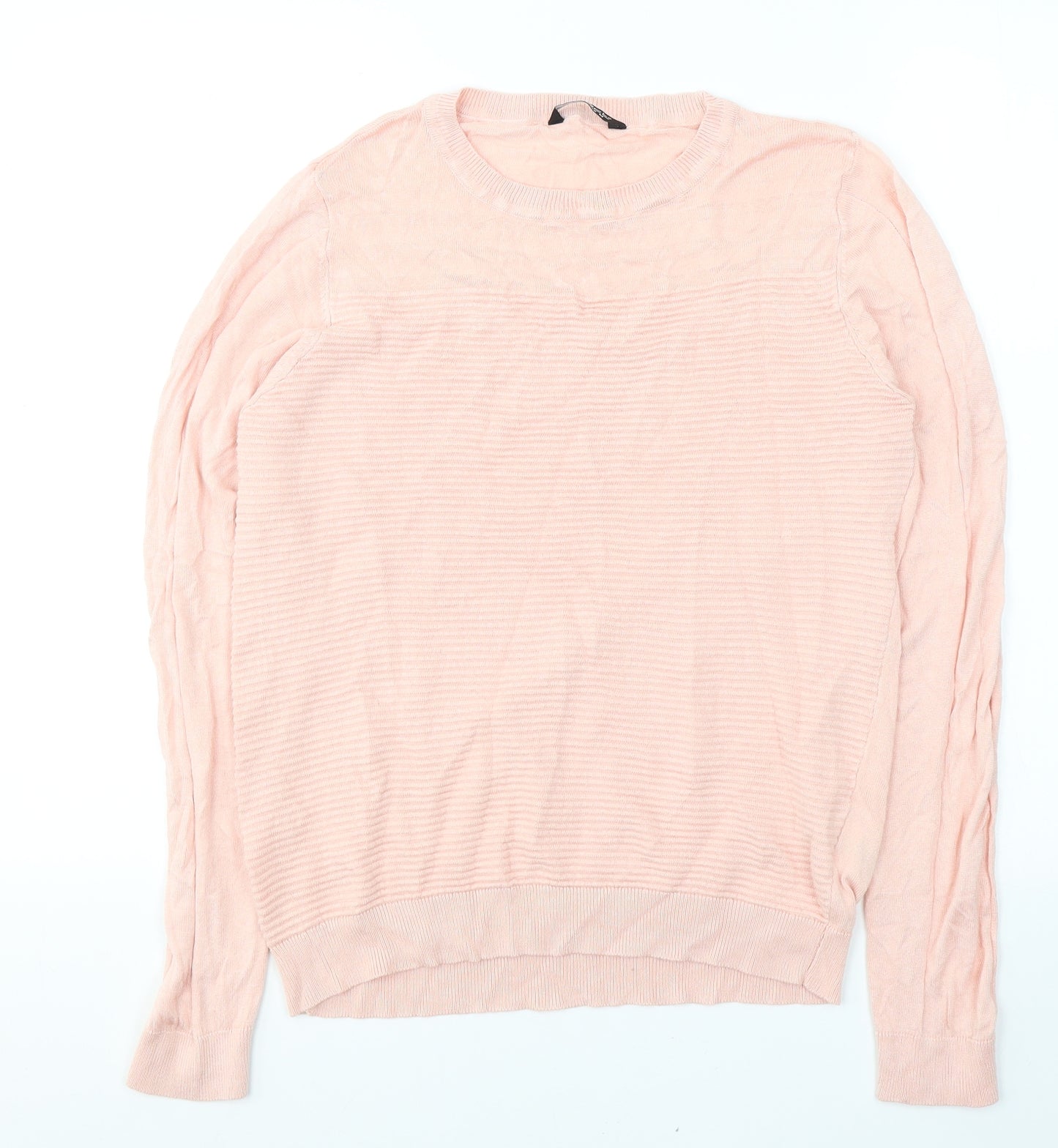 Select Womens Pink  Viscose Jersey Blouse Size M Round Neck
