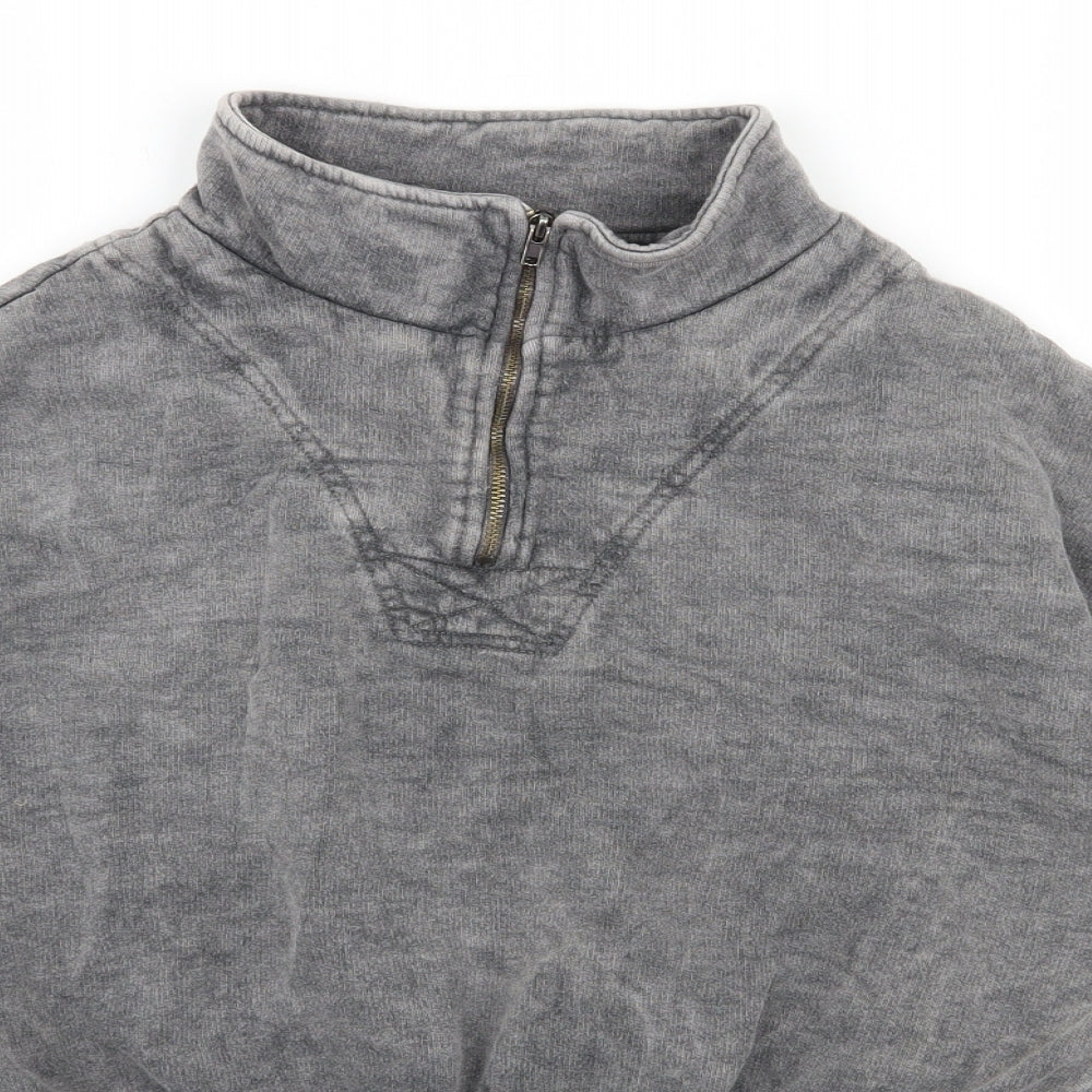 Topshop Womens Grey  Cotton Pullover Sweatshirt Size M  Pullover - Cropped