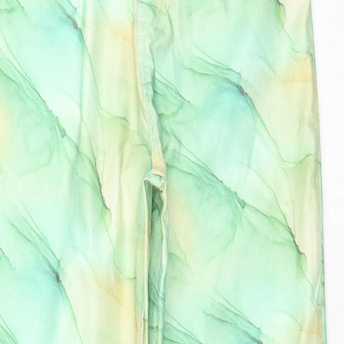 Boohoo Womens Green  Cotton Straight Jeans Size 12 L31.5 in Regular Zip