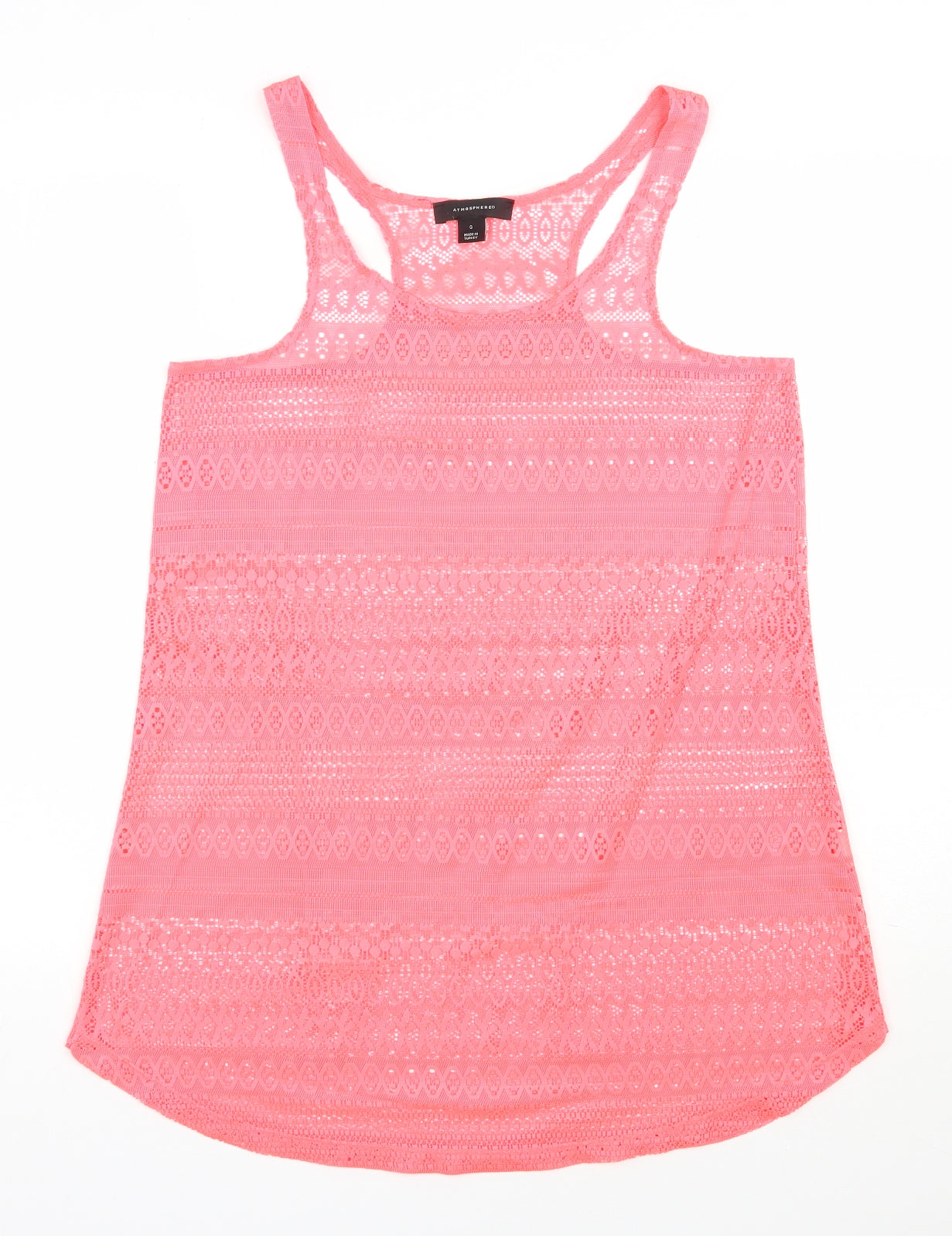 Atmosphere Womens Pink  Polyester Basic Tank Size S Scoop Neck