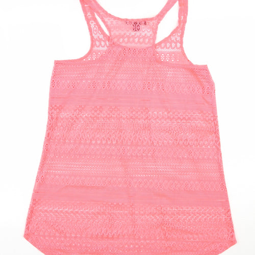 Atmosphere Womens Pink  Polyester Basic Tank Size S Scoop Neck