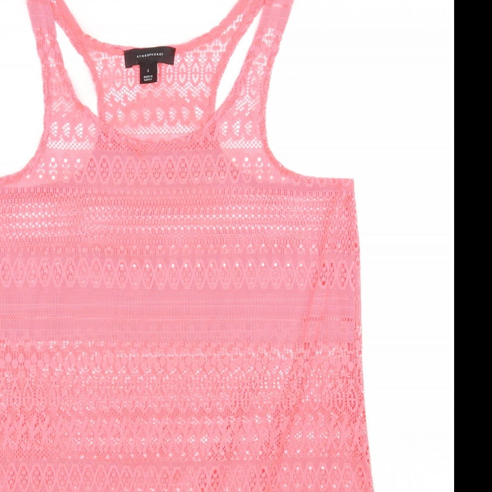 Atmosphere Womens Pink  Polyester Basic Tank Size S Scoop Neck