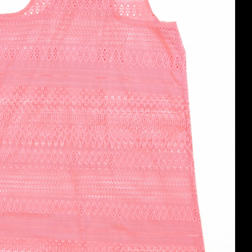 Atmosphere Womens Pink  Polyester Basic Tank Size S Scoop Neck