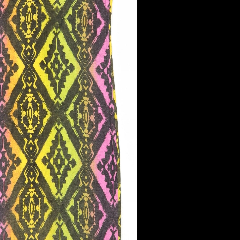 Club L Womens Multicoloured Geometric Viscose Bodycon  Size 12  Round Neck Pullover