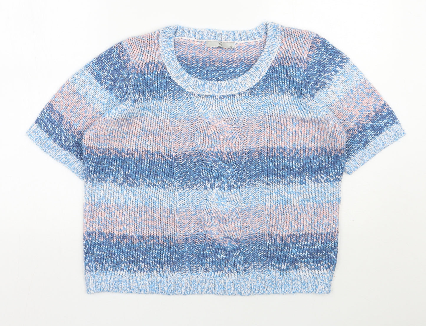 TU Womens Multicoloured Scoop Neck  Acrylic Pullover Jumper Size 16
