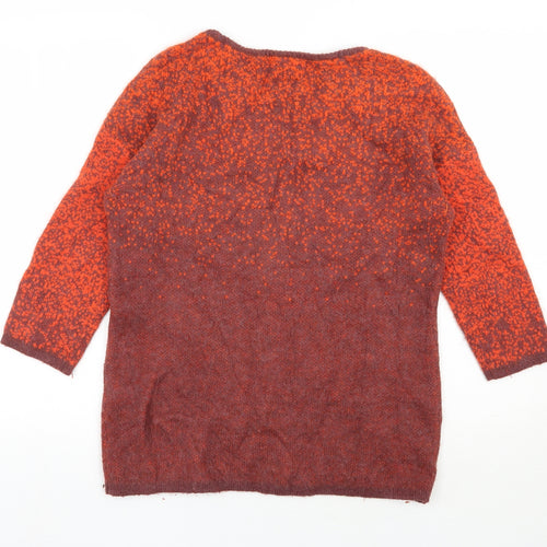 Selected Femme Womens Orange Round Neck  Nylon Pullover Jumper Size XS