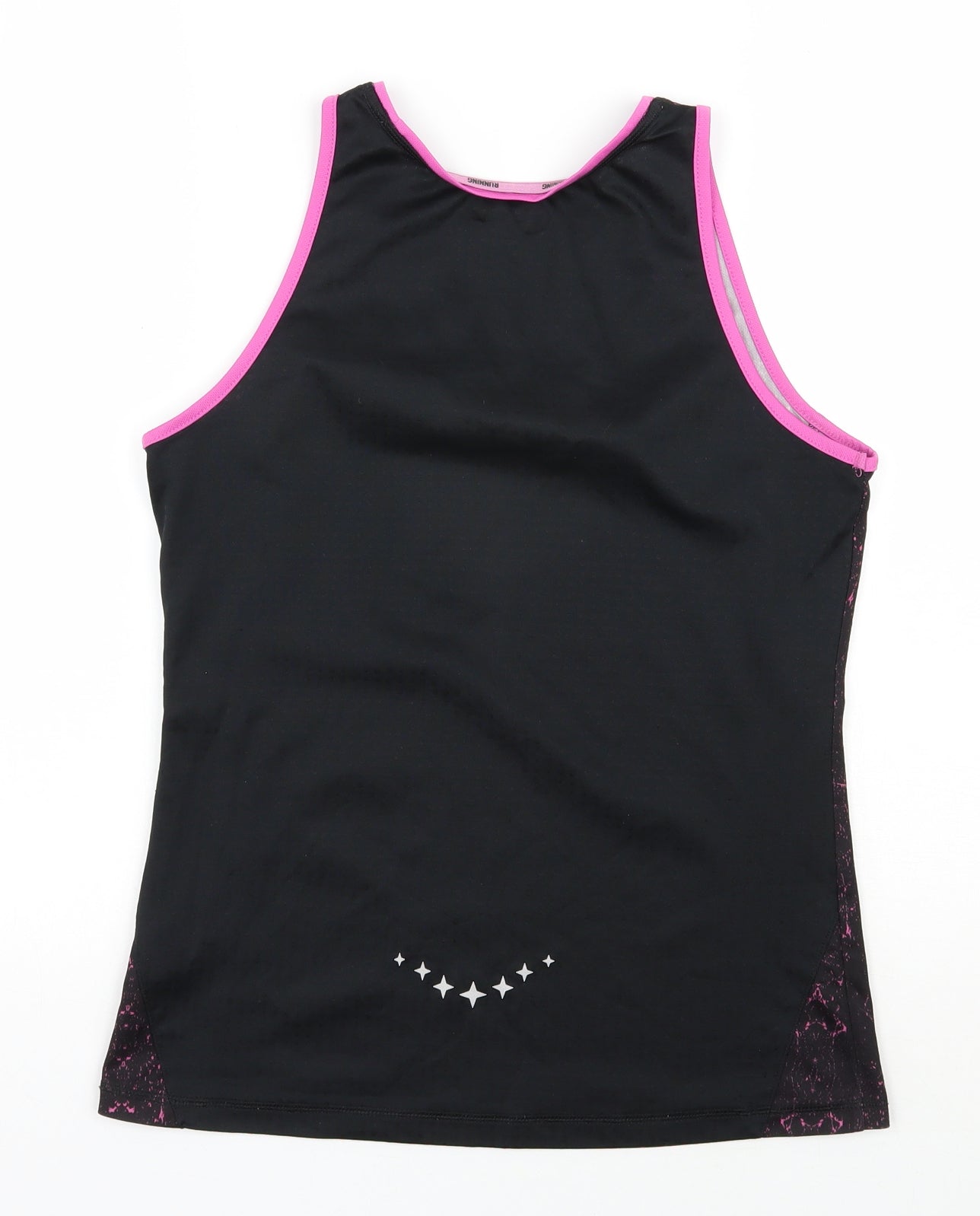 Mi.Fit  Womens Black  Polyester Basic Tank Size 12 Scoop Neck Pullover