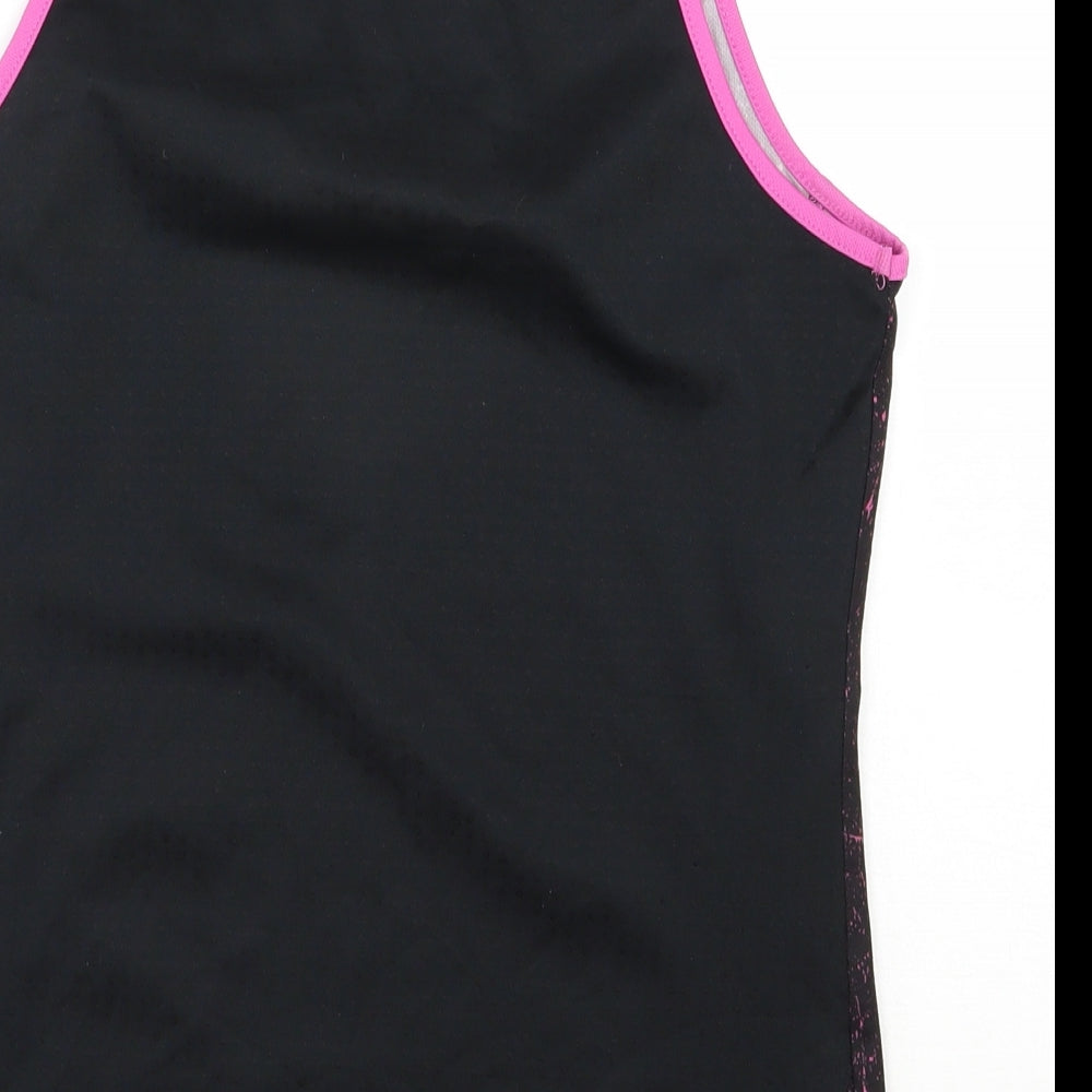 Mi.Fit  Womens Black  Polyester Basic Tank Size 12 Scoop Neck Pullover