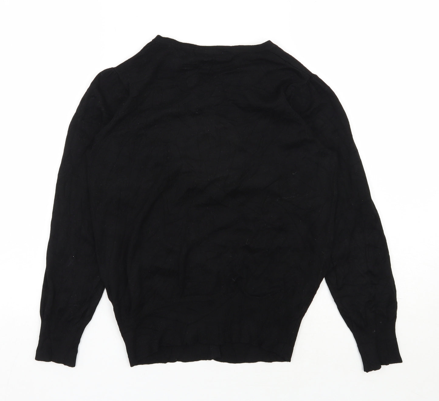 Marks and Spencer Womens Black Round Neck  Viscose Cardigan Jumper Size 10