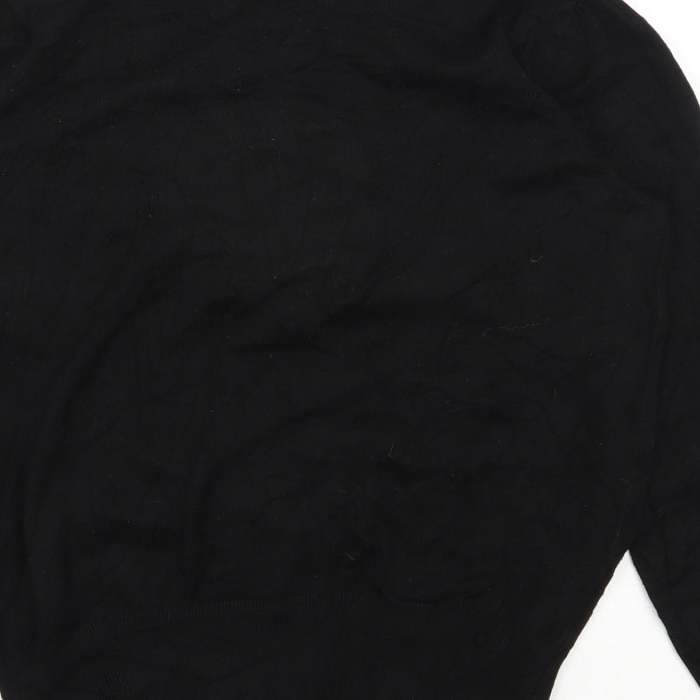Marks and Spencer Womens Black Round Neck  Viscose Cardigan Jumper Size 10