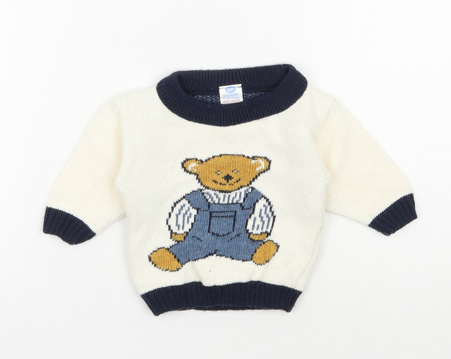 Boots Baby Ivory  Acrylic Pullover Jumper Size 3-6 Months  Pullover